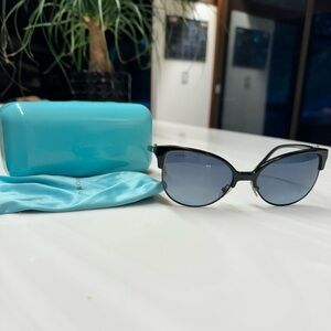 Tiffany & Co Black Polarized Cat Eye Sunglasses